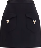 Black Wool Oves Aries Mini Skirt 1