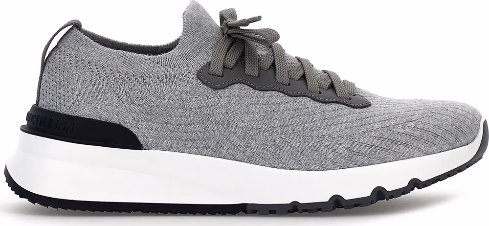Gray Cotton Athletic Sneakers