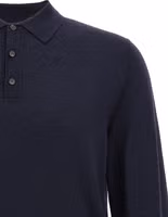 Blue Virgin Wool Polo Shirt 3