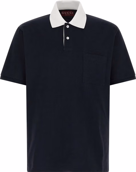 Blue Cotton Polo Shirt