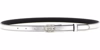 Silver Calfskin Thin Belt 1