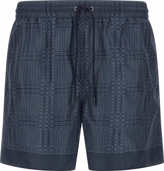 Blue Polyester Swim Shorts
