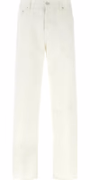 White Cotton Straight-Leg Jeans 1