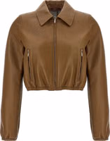 Beige Lamb Leather Leather Jacket 1