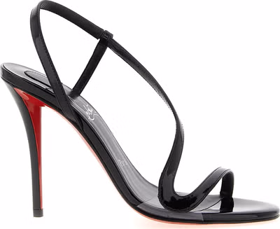 Black Calfskin Stiletto Heel Sandals