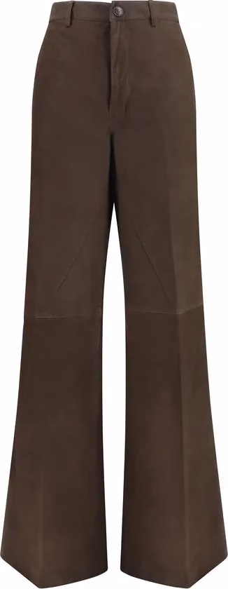 Brown Calf Leather Bos Taurus Casual Pants