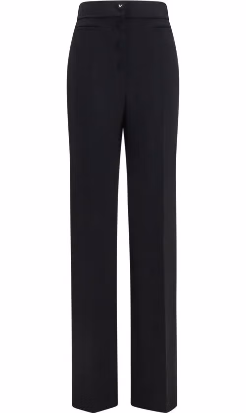 Black Wool Oves Aries Flared Pants