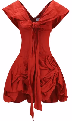 Red Cotton Cocktail Dress