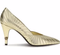 Gold Calf Leather Bos Taurus High Heel Pumps 1