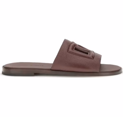 Brown Calf Leather Bos Taurus Flat Sandals