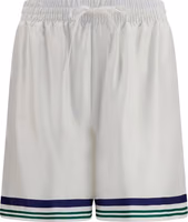 White Silk Bermuda Shorts 1