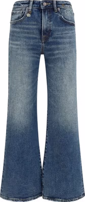 Blue Cotton Flared Jeans