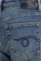 Blue Cotton Flared Jeans 3