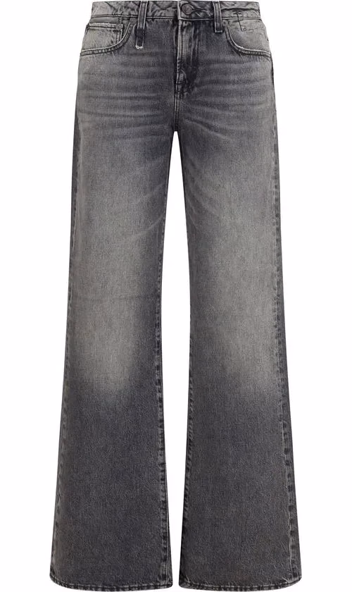 Gray Cotton Straight-Leg Jeans