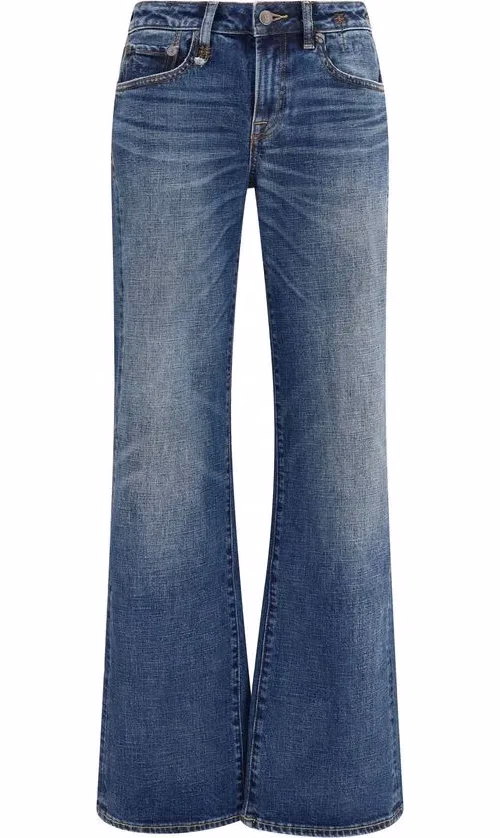 Blue Cotton Straight-Leg Jeans