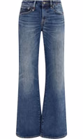 Blue Cotton Straight-Leg Jeans 1