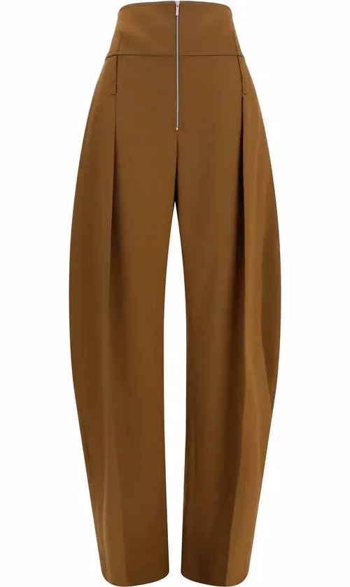Brown Wool Oves Aries Casual Pants