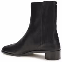 Black Calf Leather Bos Taurus Ankle Boots 3