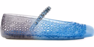 Blue Plastic Ballet Flats