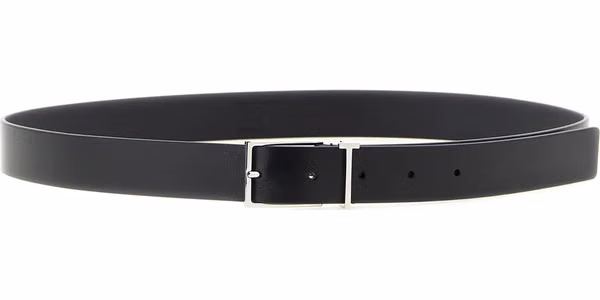 Black Calfskin Thin Belt