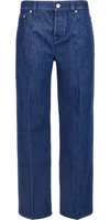 Blue Cotton Straight-Leg Jeans 1