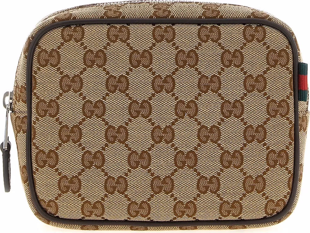 Beige Polyester Crossbody Bag