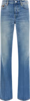 Blue Cotton Flared Jeans 1
