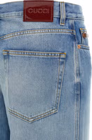 Blue Cotton Flared Jeans 4