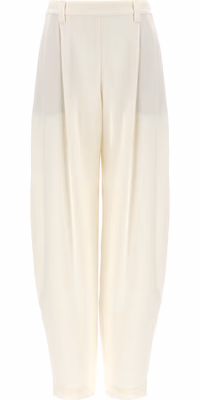 White Silk Casual Pants