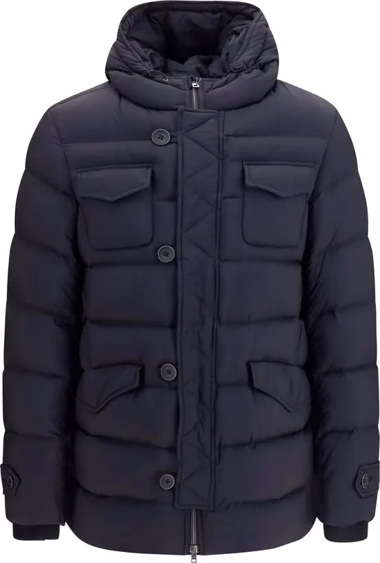 Black Polyester Full-Length Jacket