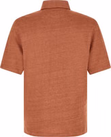 Orange Linen Polo Shirt 2