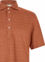 Orange Linen Polo Shirt 3