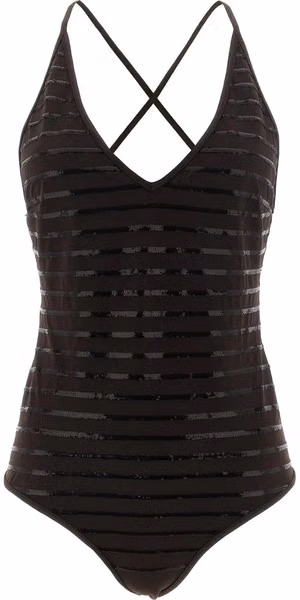 Brown Polyamide One-Piece Swimsuit