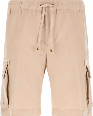 Beige Linen Bermuda Shorts
