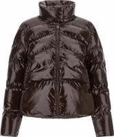 Brown Polyamide Full-Length Jacket 1
