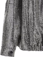 Silver Polyester Bomber 4