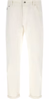 White Cotton Cropped Jeans 1