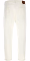 White Cotton Cropped Jeans 2