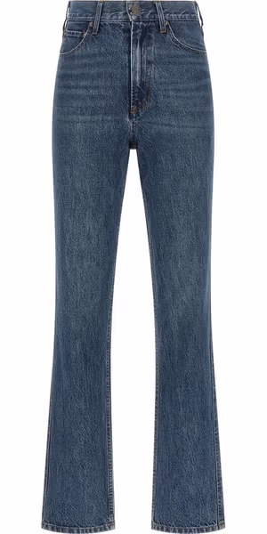 Blue Cotton Flared Jeans
