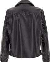 Black Polyester Leather Jacket 2