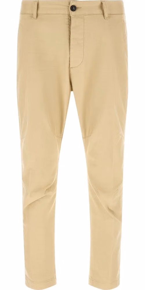 Beige Cotton Cargo Pants