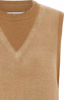 Beige Virgin Wool Sleeveless Jacket 3