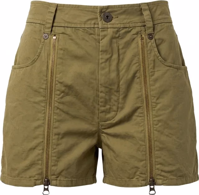 Green Cotton Women Shorts