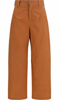 Orange Cotton Casual Pants 1