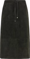 Bicolor Lamb Leather Midi Skirt 1