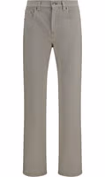Beige Cotton Tapered Jeans 1