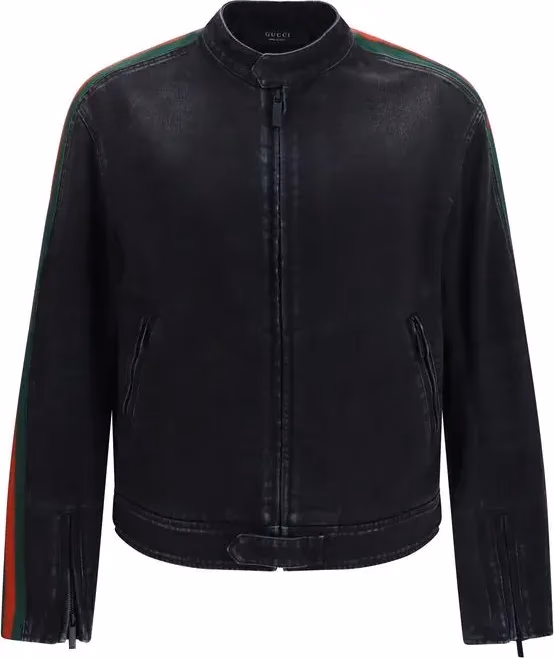 Black Cotton Biker Jacket