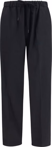 Black Polyester Casual Pants