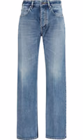 Blue Cotton Straight-Leg Jeans 1