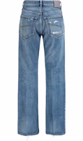 Blue Cotton Straight-Leg Jeans 2